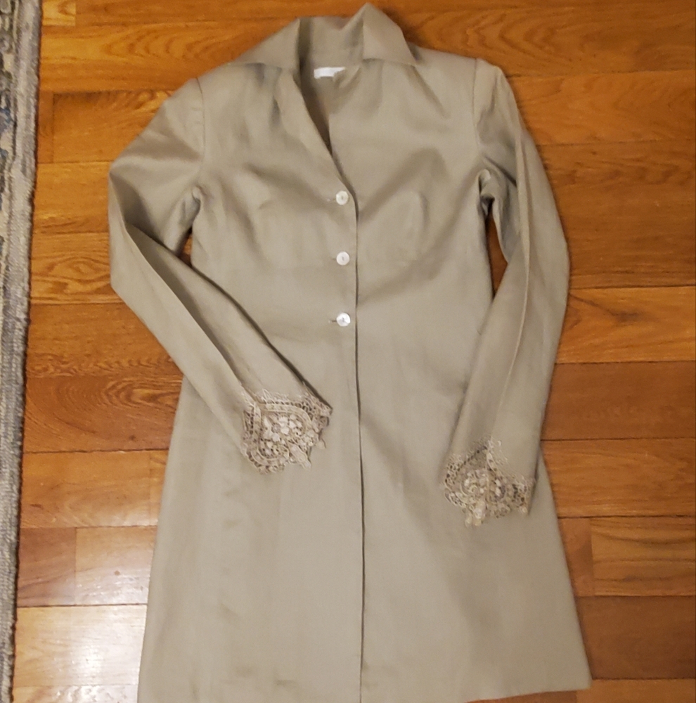 Linen light coat long jacket size 8